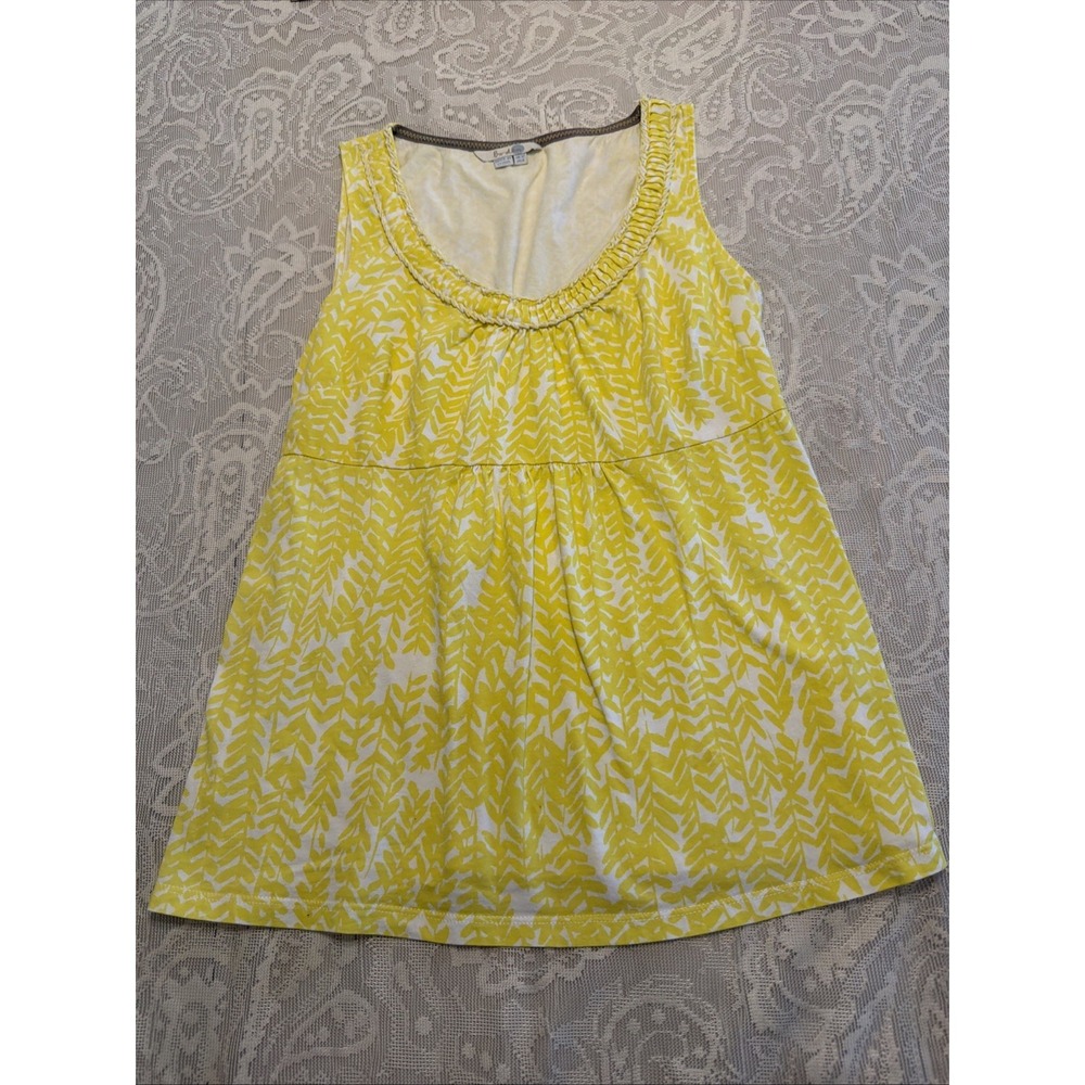 Boden 8 100% Cotton Yellow/white Boho Whimsy Peasant Babydoll Top. Beach Vacay